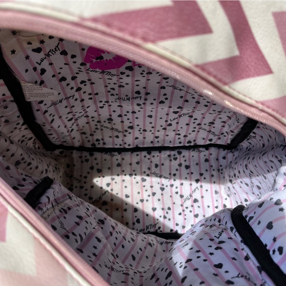 Betsey Johnson Pink Chevron Backpack - Picture 11 of 16